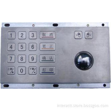 ZT592G Stainless Steel keypad with  IP64 Kiosk Metal Trackb